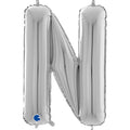 26" Midsize Letter Shape N Silver Foil Balloon