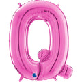 26" Midsize Letter Shape Q Fuchsia Foil Balloon