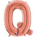 26" Midsize Letter Shape Q Rose Gold Foil Balloon