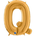 26" Midsize Letter Shape Q Gold Foil Balloon