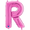 26" Midsize Letter Shape R Fuchsia Foil Balloon