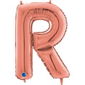 26" Midsize Letter Shape R Rose Gold Foil Balloon