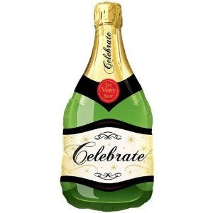 39" Celebrate Bubbly Wine Bottle Jumbo Balloon