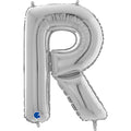 26" Midsize Letter Shape R Silver Foil Balloon