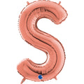 26" Midsize Letter Shape S Rose Gold Foil Balloon