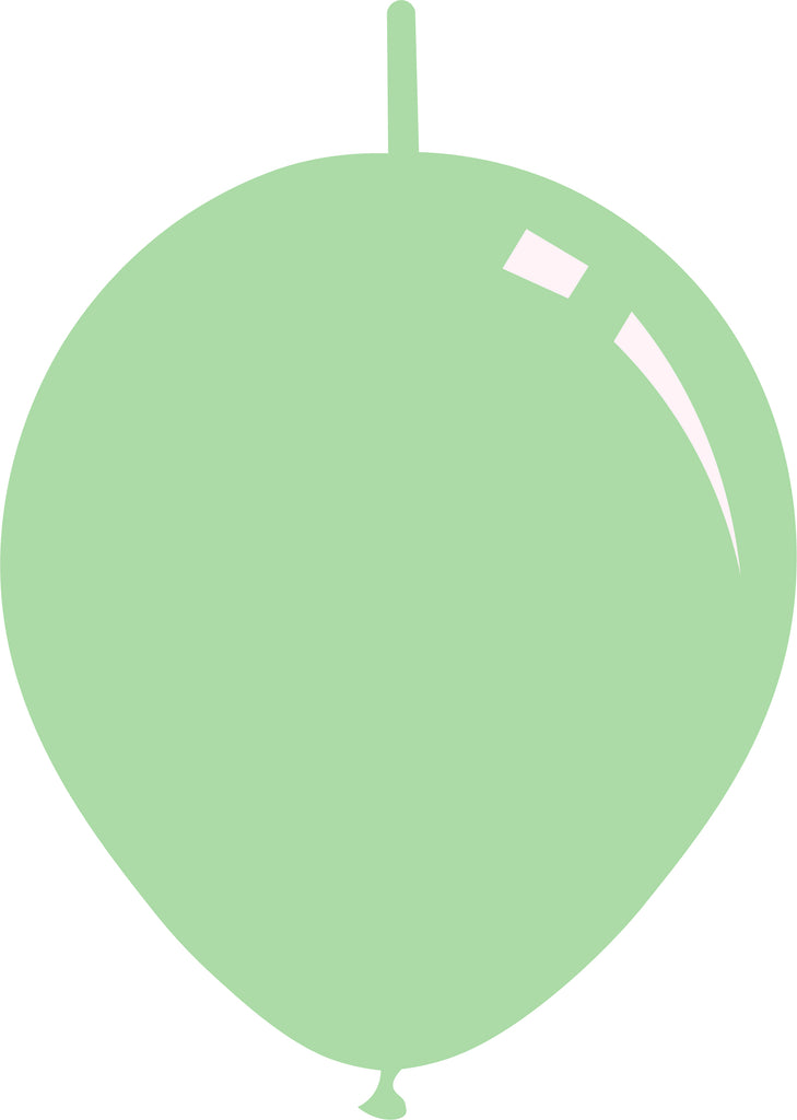 18" Deco Matte Mint Green Decomex Linking Balloons (25 Per Bag)