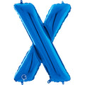 26" Midsize Letter Shape X Blue Foil Balloon