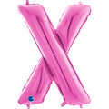 26" Midsize Letter Shape X Fuchsia Foil Balloon