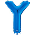 26" Midsize Letter Shape Y Blue Foil Balloon