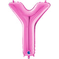 26" Midsize Letter Shape Y Fuchsia Foil Balloon