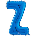 26" Midsize Letter Shape Z Blue Foil Balloon