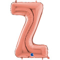 26" Midsize Letter Shape Z Rose Gold Foil Balloon