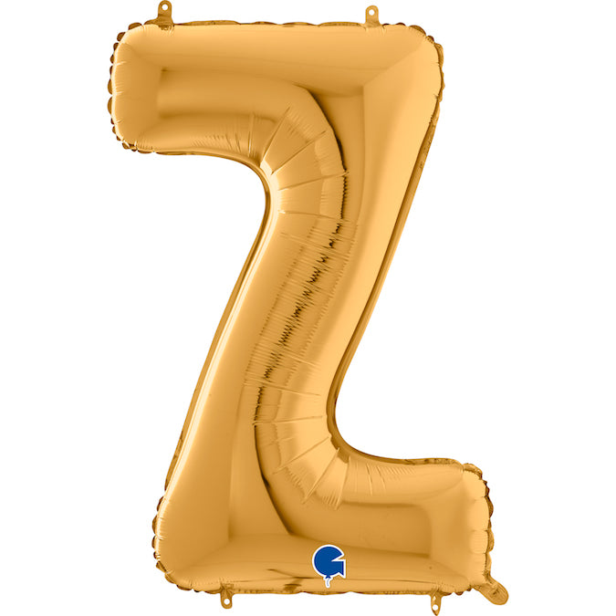 26" Midsize Letter Shape Z Gold Foil Balloon