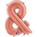 26" Symbol Ampersand Rose Gold Foil Balloon