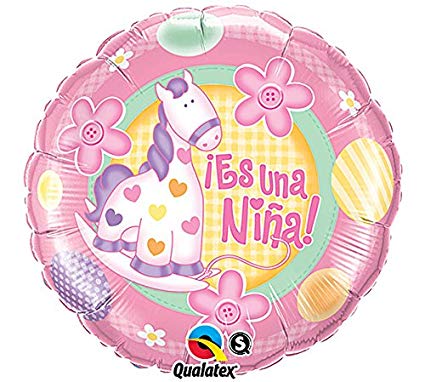 18" Es Una Nina Soft Pony Balloon (Spanish)