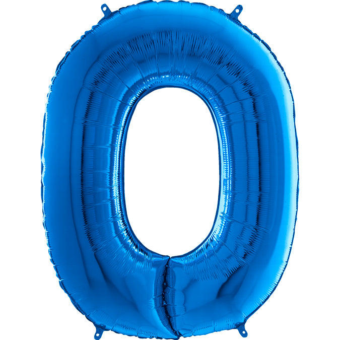 26" Midsize Foil Shape Balloon Number 0 Blue