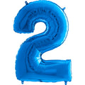 26" Midsize Foil Shape Balloon Number 2 Blue