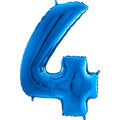 26" Midsize Foil Shape Balloon Number 4 Blue