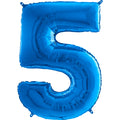 26" Midsize Foil Shape Balloon Number 5 Blue