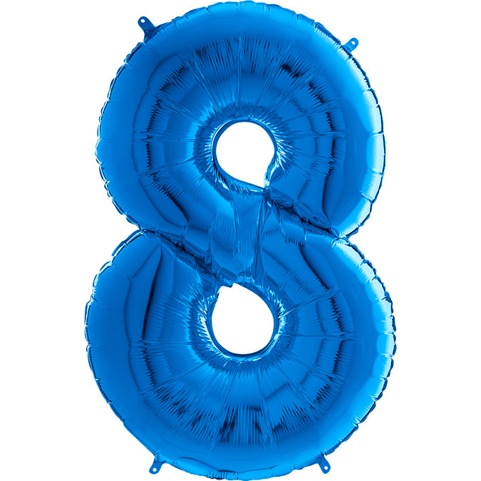 26" Midsize Foil Shape Balloon Number 8 Blue