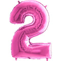 26" Midsize Foil Shape Balloon Number 2 Fuschia