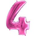 26" Midsize Foil Shape Balloon Number 4 Fuschia