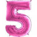 26" Midsize Foil Shape Balloon Number 5 Fuschia