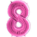 26" Midsize Foil Shape Balloon Number 8 Fuschia