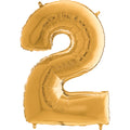 26" Midsize Foil Shape Balloon Number 2 Gold