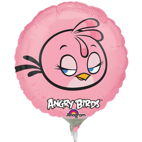 9" Airfill Only Angry Birds Pink Bird Balloon