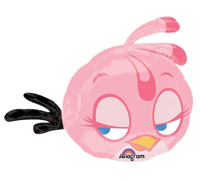 14" Airfill Only Angry Birds Pink Bird Balloon