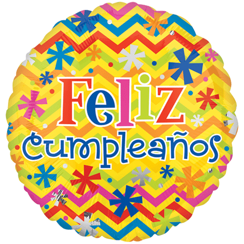 18" Feliz Cumpleanos Bright Balloon (Spanish)