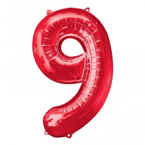 34" Anagram Brand SuperShape 9 Red Balloon Packaged