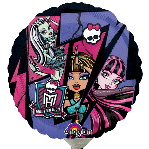 9" Airfill Only Monster High Group Balloon