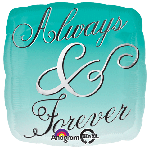 18" Always & Forever Ombre Mylar Balloon