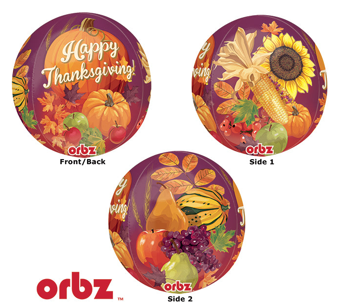 16" Orbz Thanksgiving Balloon Packaged