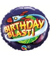 18" Birthday Blast In Space Mylar Balloon