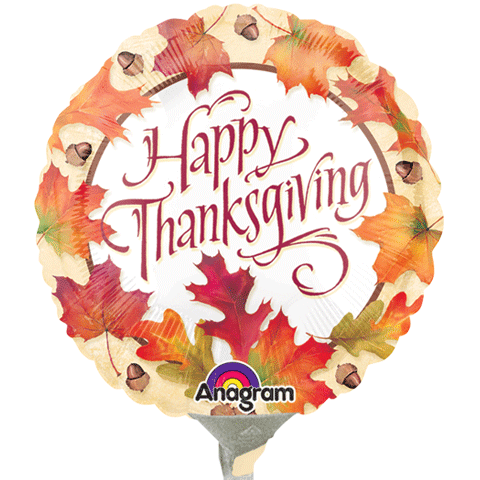 4" Airfill Only Thanksgiving Leaves Balloon