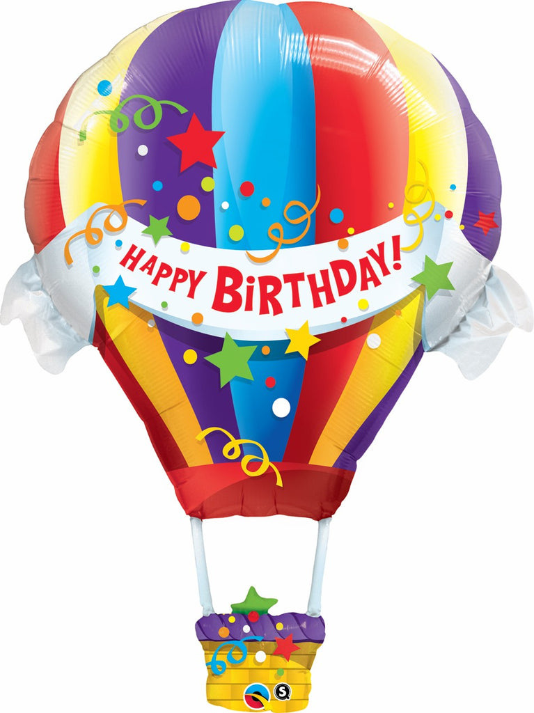 42" Birthday Hot Air Balloon Jumbo Mylar Balloon