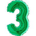 7" Airfill Only (requires heat sealing) Number Balloon 3 Green