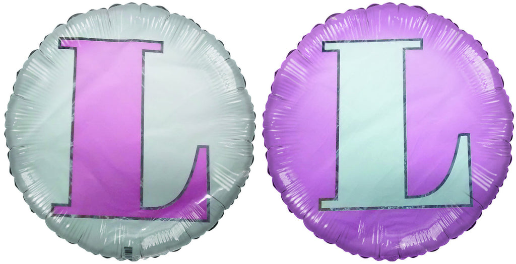 18" Classic Letter Balloon Letter "L" Pink/White