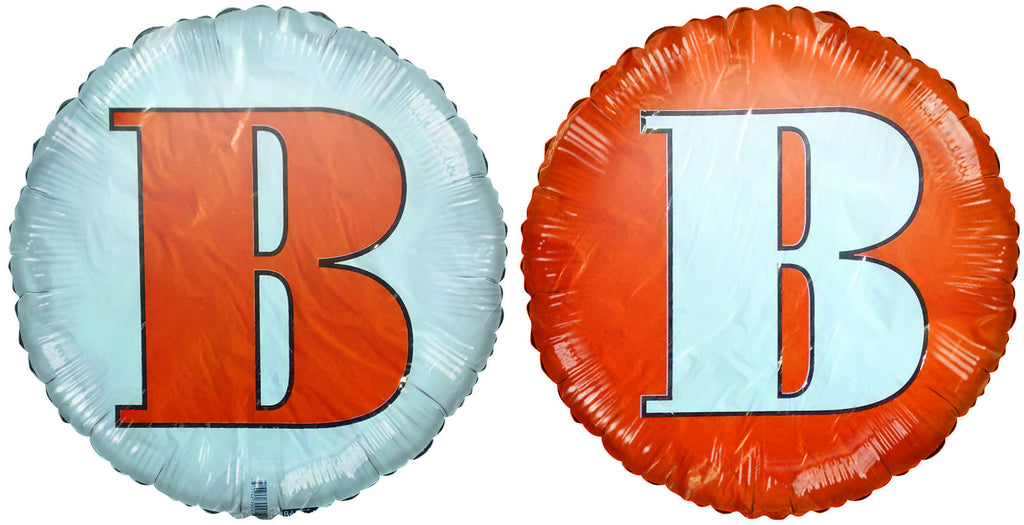 18" Classic Letter Balloon Letter "B" Orange/White