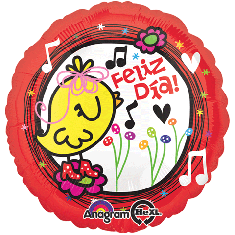 18" Feliz Dia Yellow Birdie Balloon (Spanish)