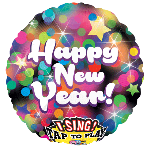 28" Jumbo Sing-A-Tune New Years Party Balloon Packaged
