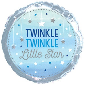 18" Twinkle Twinkle Little Star Blue Boy Packaged Balloon