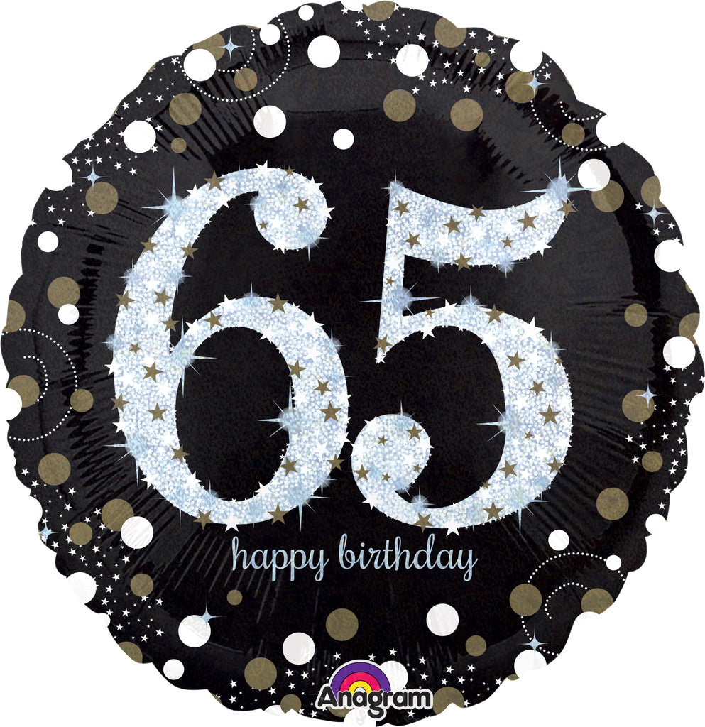 18" Sparkling Birthday 65 Balloon