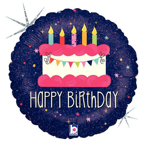 9" Airfill Only Holographic Balloon Birthday Banner