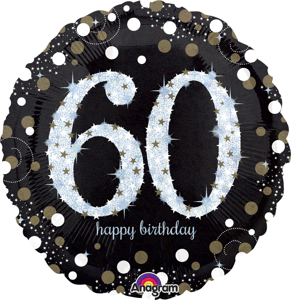 28" Jumbo Sparkling Birthday 60 Balloon