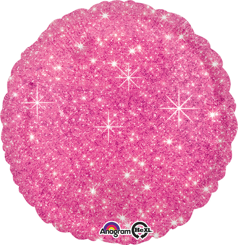 18" Faux Sparkle Hot Pink Balloon