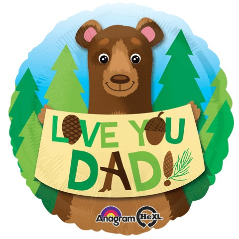 18" Love You Dad Bear Balloon
